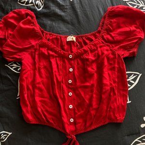 Adjustable Puff-Sleeve Blouse